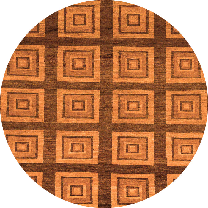 Round Abstract Orange Modern Rug, abs1626org