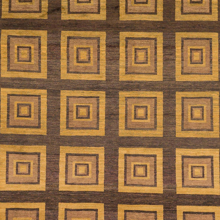 Machine Washable Abstract Saddle Brown Rug, wshabs1626