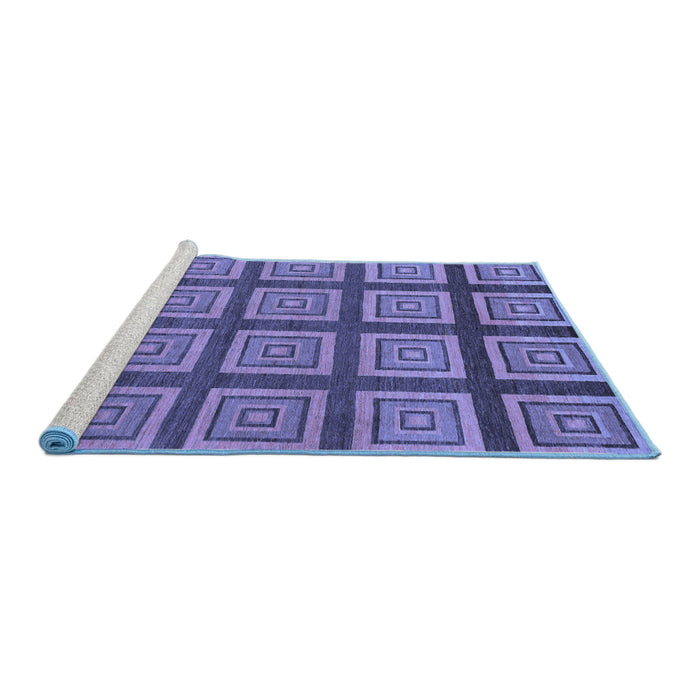 Sideview of Machine Washable Abstract Blue Modern Rug, wshabs1626blu