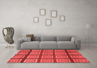 Machine Washable Abstract Red Modern Rug, wshabs1626red