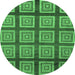 Round Abstract Emerald Green Modern Rug, abs1626emgrn