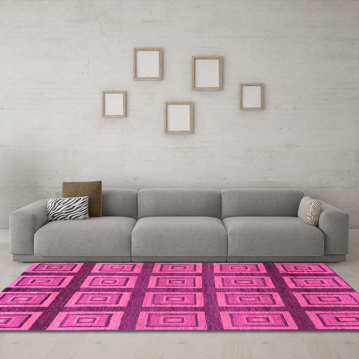 Machine Washable Abstract Pink Modern Rug in a Living Room, wshabs1626pnk