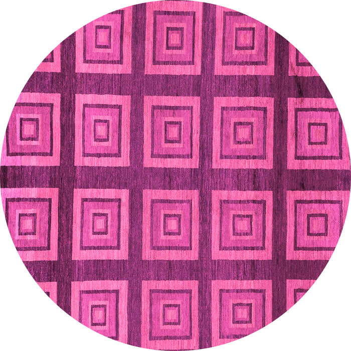 Round Abstract Pink Modern Rug, abs1626pnk