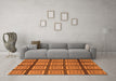 Machine Washable Abstract Orange Modern Area Rugs in a Living Room, wshabs1626org