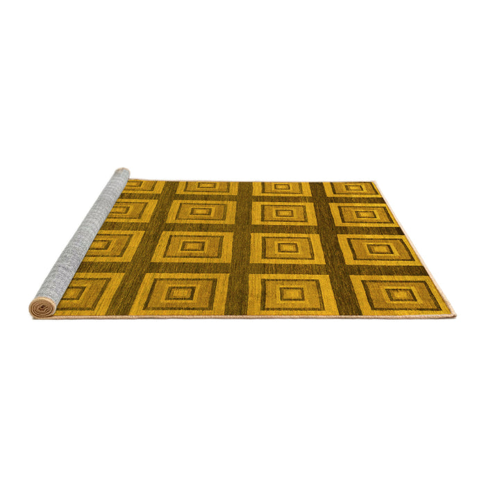 Sideview of Machine Washable Abstract Yellow Modern Rug, wshabs1626yw