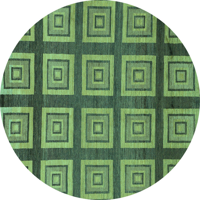 Round Machine Washable Abstract Turquoise Modern Area Rugs, wshabs1626turq