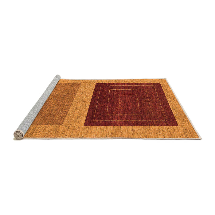 Sideview of Machine Washable Abstract Orange Modern Area Rugs, wshabs1627org