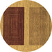 Round Abstract Brown Modern Rug, abs1627brn