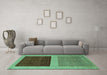 Machine Washable Abstract Turquoise Modern Area Rugs in a Living Room,, wshabs1627turq