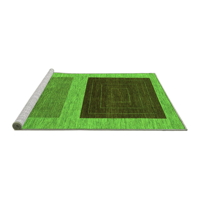 Sideview of Machine Washable Abstract Green Modern Area Rugs, wshabs1627grn