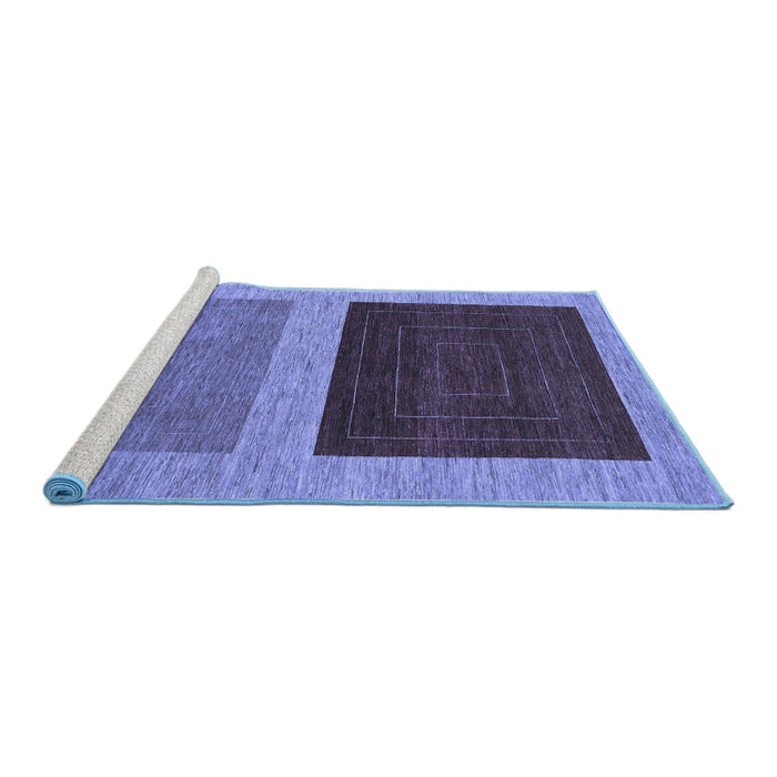 Sideview of Machine Washable Abstract Blue Modern Rug, wshabs1627blu