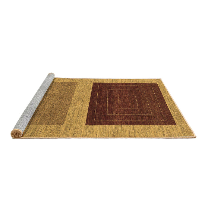Sideview of Machine Washable Abstract Brown Modern Rug, wshabs1627brn
