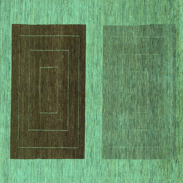 Square Abstract Turquoise Modern Rug, abs1627turq
