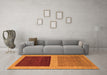 Machine Washable Abstract Orange Modern Area Rugs in a Living Room, wshabs1627org