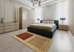 Abstract Gold Modern Rug in a Bedroom, abs1627