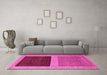 Machine Washable Abstract Pink Modern Rug in a Living Room, wshabs1627pnk