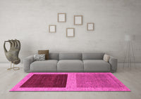 Machine Washable Abstract Pink Modern Rug, wshabs1627pnk