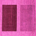 Square Machine Washable Abstract Pink Modern Rug, wshabs1627pnk