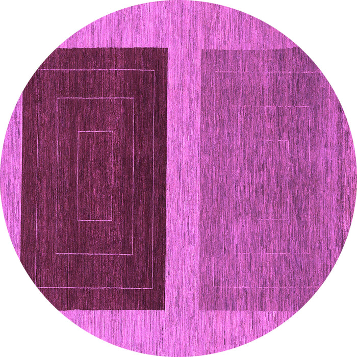 Round Machine Washable Abstract Purple Modern Area Rugs, wshabs1627pur