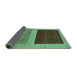 Sideview of Abstract Turquoise Modern Rug, abs1627turq