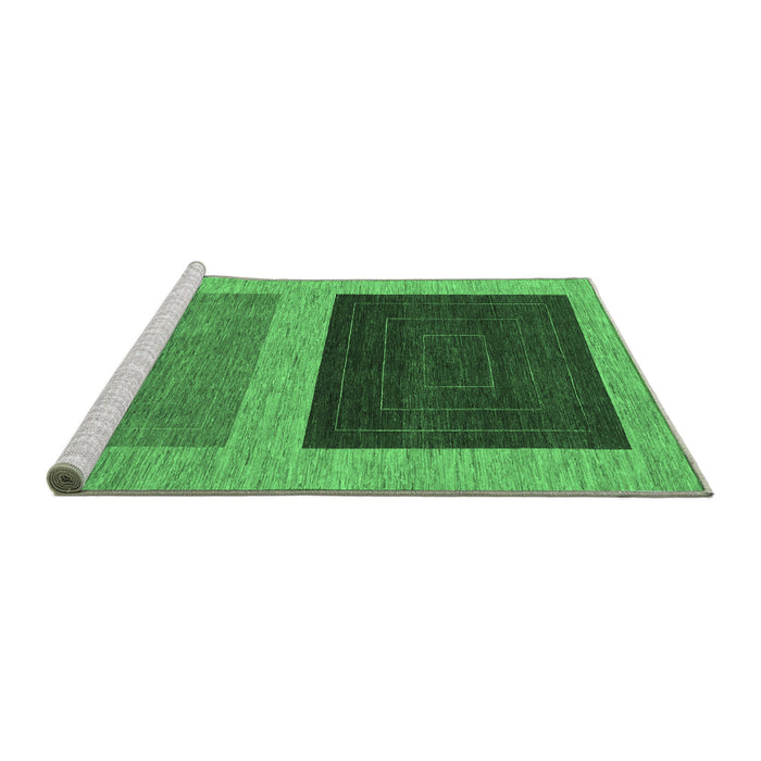 Sideview of Machine Washable Abstract Emerald Green Modern Area Rugs, wshabs1627emgrn