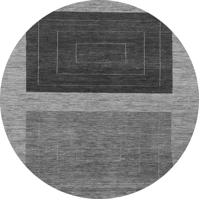 Round Machine Washable Abstract Gray Modern Rug, wshabs1627gry