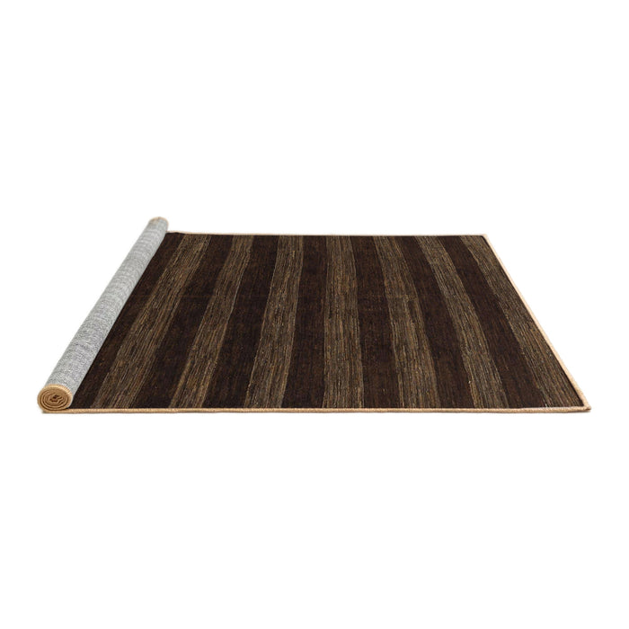 Sideview of Machine Washable Abstract Sepia Brown Rug, wshabs1628
