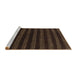 Sideview of Machine Washable Abstract Sepia Brown Rug, wshabs1628