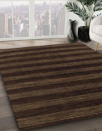 Abstract Reddish Brown Modern Rug, abs1628