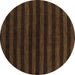 Round Abstract Brown Modern Rug, abs1628brn