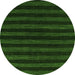 Round Machine Washable Abstract Green Modern Area Rugs, wshabs1628grn