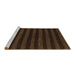 Sideview of Machine Washable Abstract Brown Modern Rug, wshabs1628brn