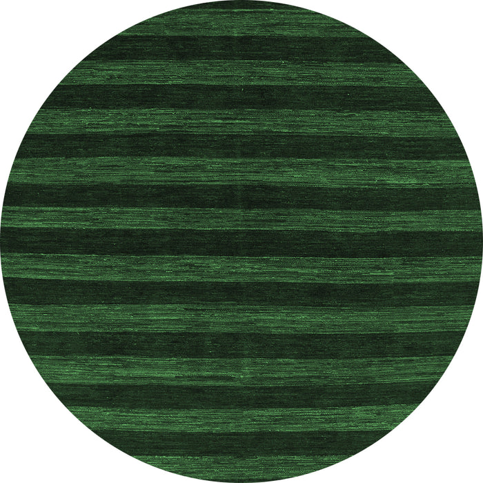 Round Abstract Emerald Green Modern Rug, abs1628emgrn