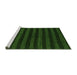 Sideview of Machine Washable Abstract Green Modern Area Rugs, wshabs1628grn