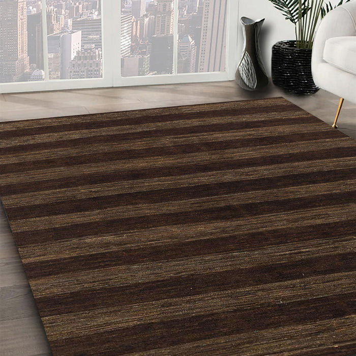 Abstract Reddish Brown Modern Rug in Family Room, abs1628