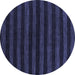 Round Abstract Blue Modern Rug, abs1628blu