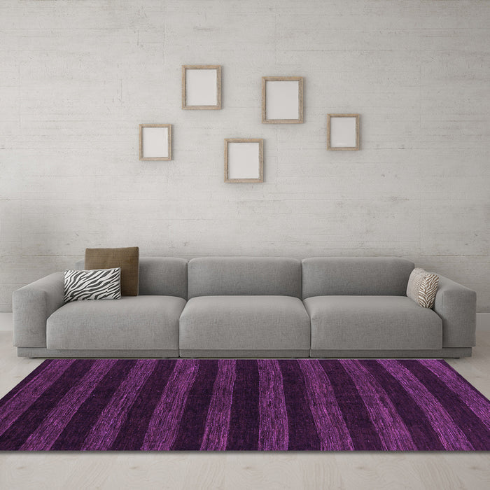 Machine Washable Abstract Purple Modern Area Rugs in a Living Room, wshabs1628pur