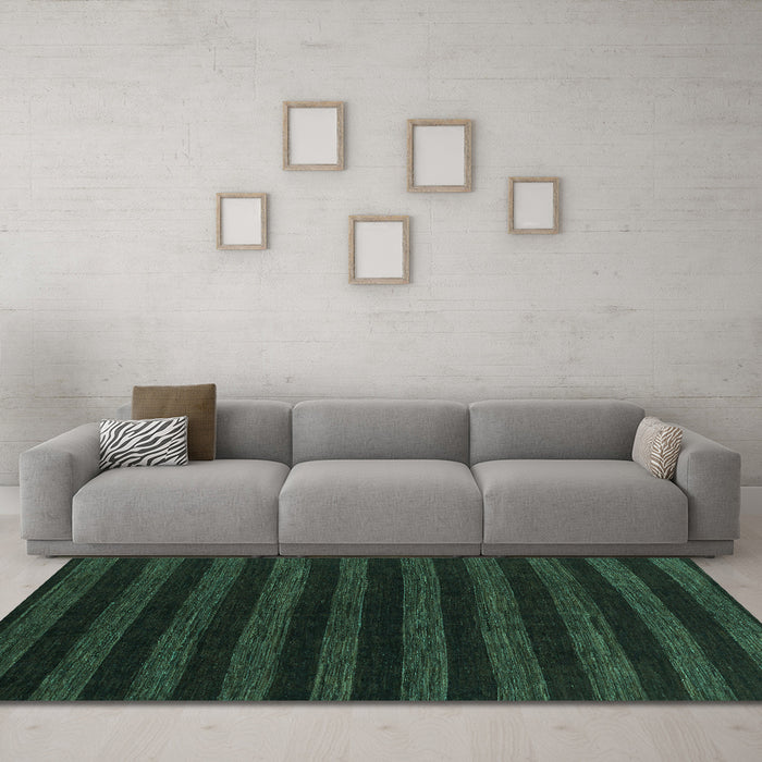 Machine Washable Abstract Turquoise Modern Area Rugs in a Living Room,, wshabs1628turq