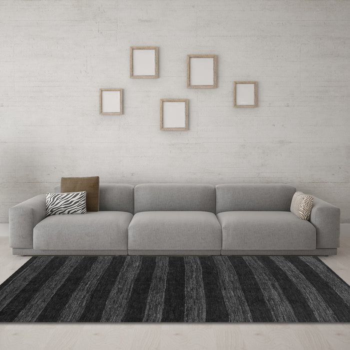 Machine Washable Abstract Gray Modern Rug in a Living Room,, wshabs1628gry