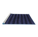 Sideview of Machine Washable Abstract Blue Modern Rug, wshabs1628blu