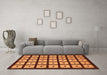 Machine Washable Abstract Orange Modern Area Rugs in a Living Room, wshabs1629org