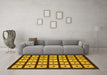 Machine Washable Abstract Yellow Modern Rug in a Living Room, wshabs1629yw