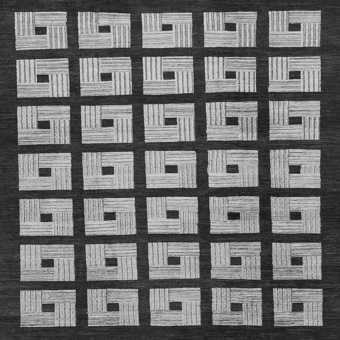 Square Machine Washable Abstract Gray Modern Rug, wshabs1629gry