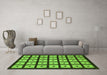 Machine Washable Abstract Green Modern Area Rugs in a Living Room,, wshabs1629grn