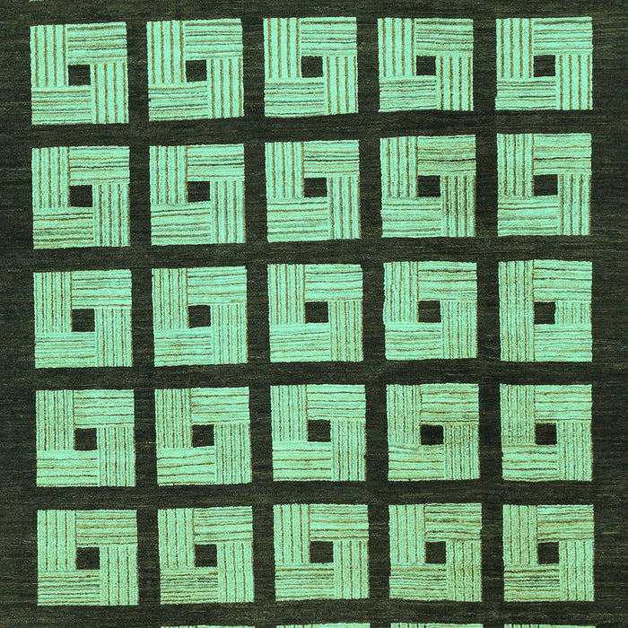 Machine Washable Abstract Turquoise Modern Area Rugs, wshabs1629turq