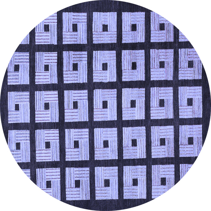 Round Abstract Blue Modern Rug, abs1629blu