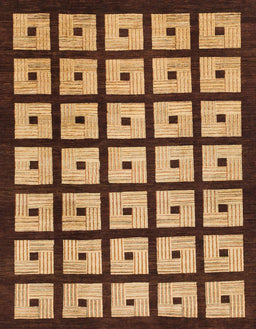 Machine Washable Abstract Orange Rug, wshabs1629