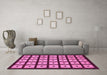 Machine Washable Abstract Pink Modern Rug in a Living Room, wshabs1629pnk