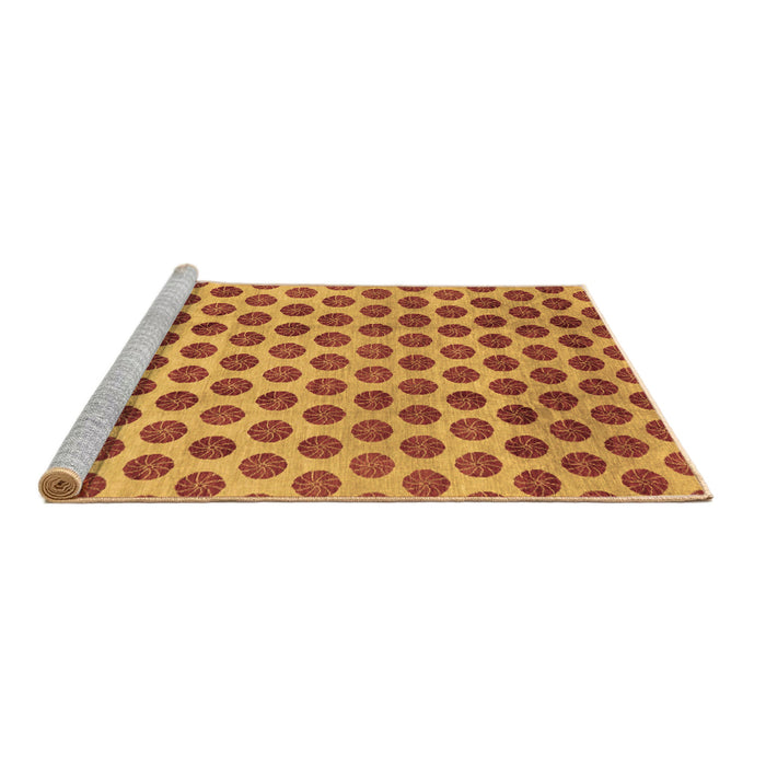 Sideview of Machine Washable Abstract Brown Modern Rug, wshabs162brn