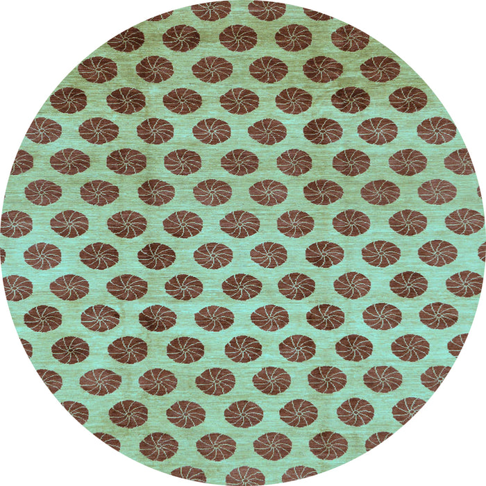 Round Abstract Light Blue Modern Rug, abs162lblu